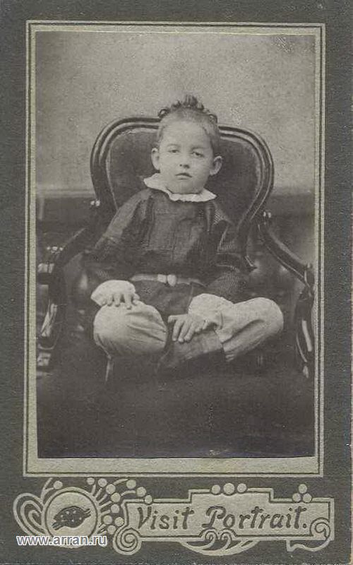 Konstantin Tsiolkovsky at the age of 6-7. 1863-1864. Photographer: Blum Brother`s Photo Studio.