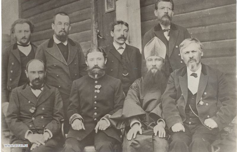 Konstantin Tsiolkovsky (second from left in the second row) among the teachers of the Kaluga School. 1895.