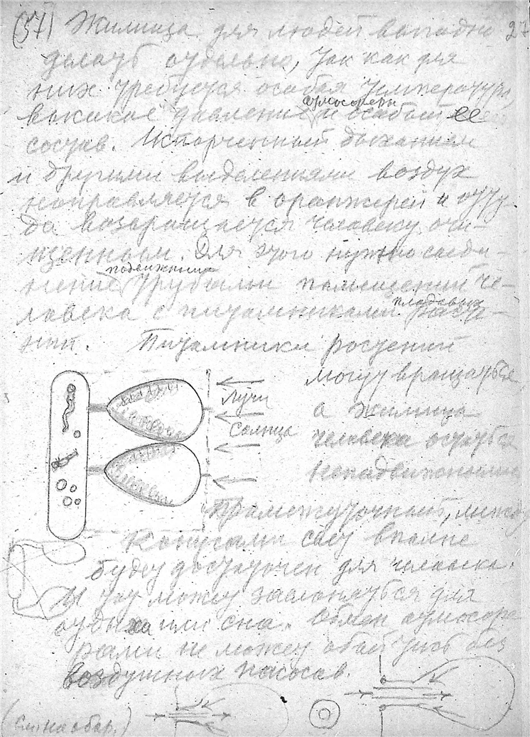 К. Э. Циолковский. Альбом космических путешествий. 1933. К. Э. Циолковский. Альбом космических путешествий. 1933. Публикуется по материалам из Архива РАН (Фонд 555, Опись 1, Дело 84). Скан 033